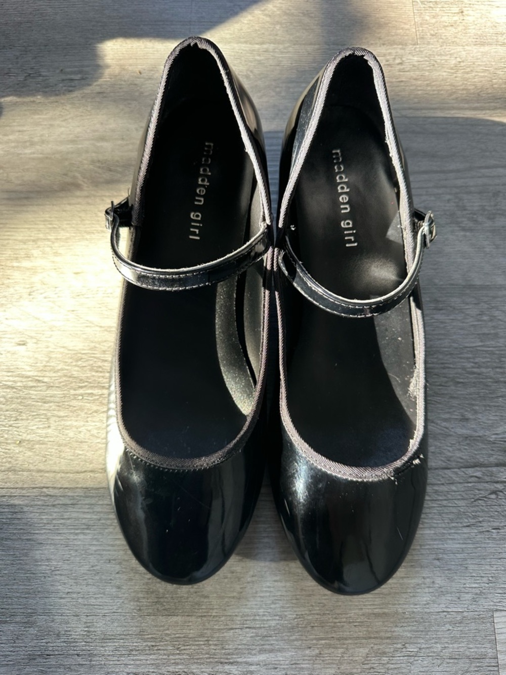 Madden Girl Black Patent Leather Mary Janes